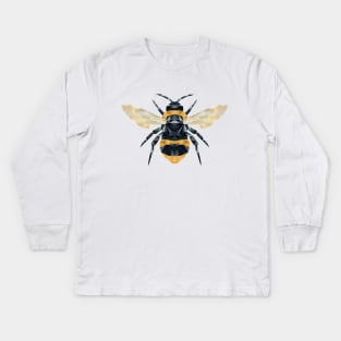 Geometric Bumble Bee Kids Long Sleeve T-Shirt